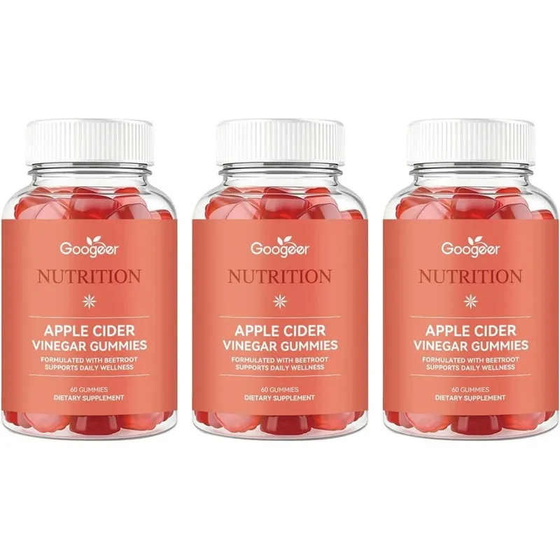 Googeer Apple Cider Vinegar Gummies Fruity with Beetroot Extract and Vitamin B12 Supports Daily Health Management 60 Gummies