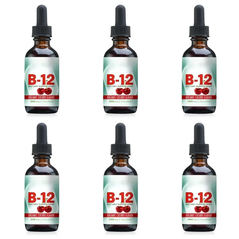 비타민 B12 메틸코발라민 액체 방울 5000mg 체리 맛 2액량 온스 60회분 비건 무설탕 일일 보충제