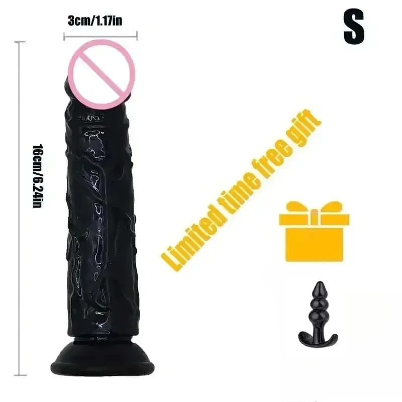 Realistic Black Dildo Cheap 6 Sizes Suction Cup Penis Butt Plug Long Dick G Spot Anal Vagina Masturbator Adult Sex Toy for Woman