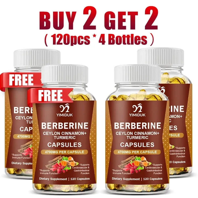Berberine 4700 Mg Supplement with Ceylon Cinnamon Support Heart Health Immune System Healthy GI & Cholesterol Gluten-Free — image 9
