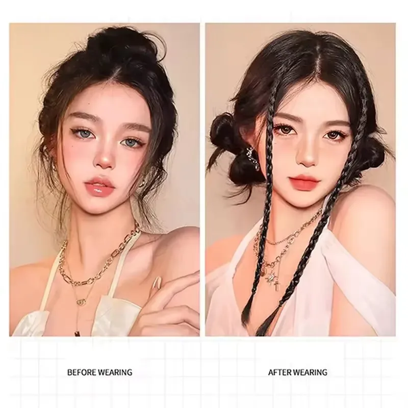 Synthetic 2pcs Braid Wig With Strong BB Clip Y2k Spice Girl Boxing Braid Ponytail Lightweight Box Braid Ponytail Piece for Women — image 6