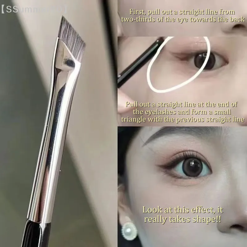 【SSummer10】Brow Contour Makeup Brushes Eyebrow Eyeliner Brush Professional Super Thin Angled Liner Eye Brush Make Up Tools【SS】