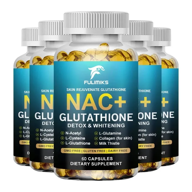 Glutathione & NAC Detox Formula Capsules Supports Antioxidant Protection Liver Function Skin Brightening & Immune Balance