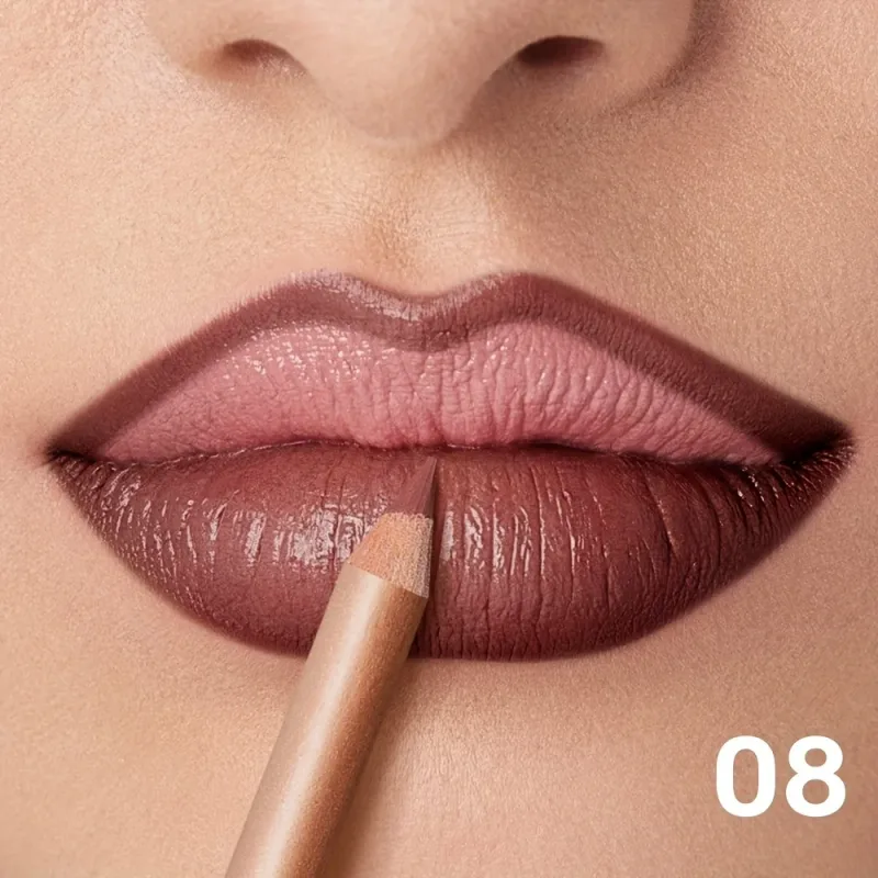 Lápis delineador labial fosco nude de longa duração à prova d'água à prova de manchas contorno preciso fórmula cremosa suave