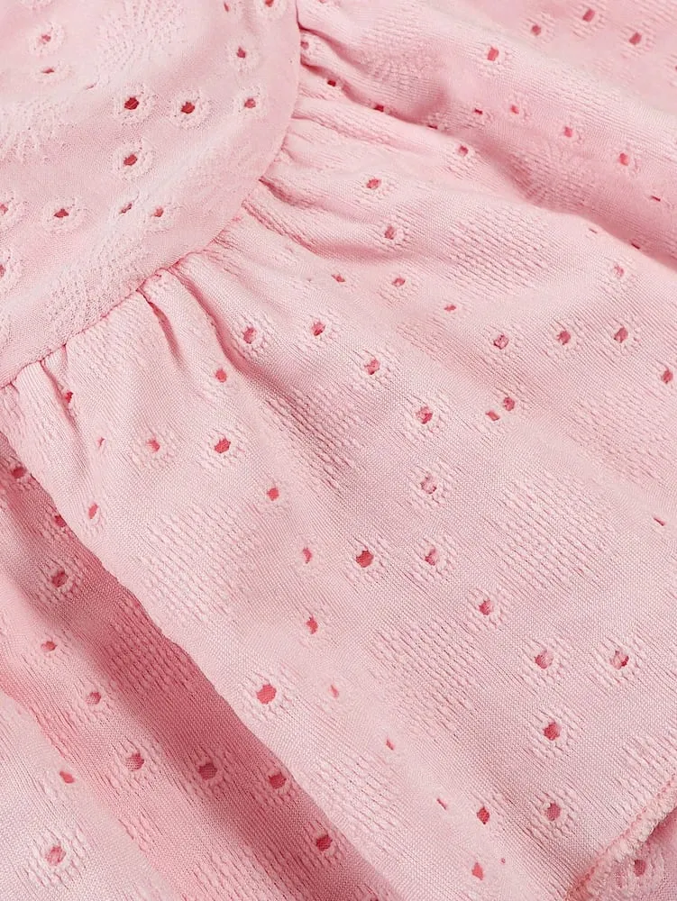 Summer 2026 New Arrival: Women's Solid-Color Floral-Printed Embroidered Ruffled-Hem Sleeveless Mini Dress