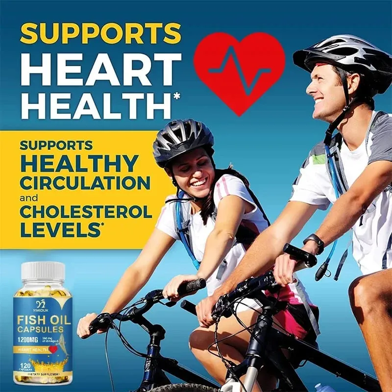 Fish Oil Supplement with Omega-3 for Brain Focus Nervous Skin Health & Prenatal Joint Mobility Antioxidants Vitality