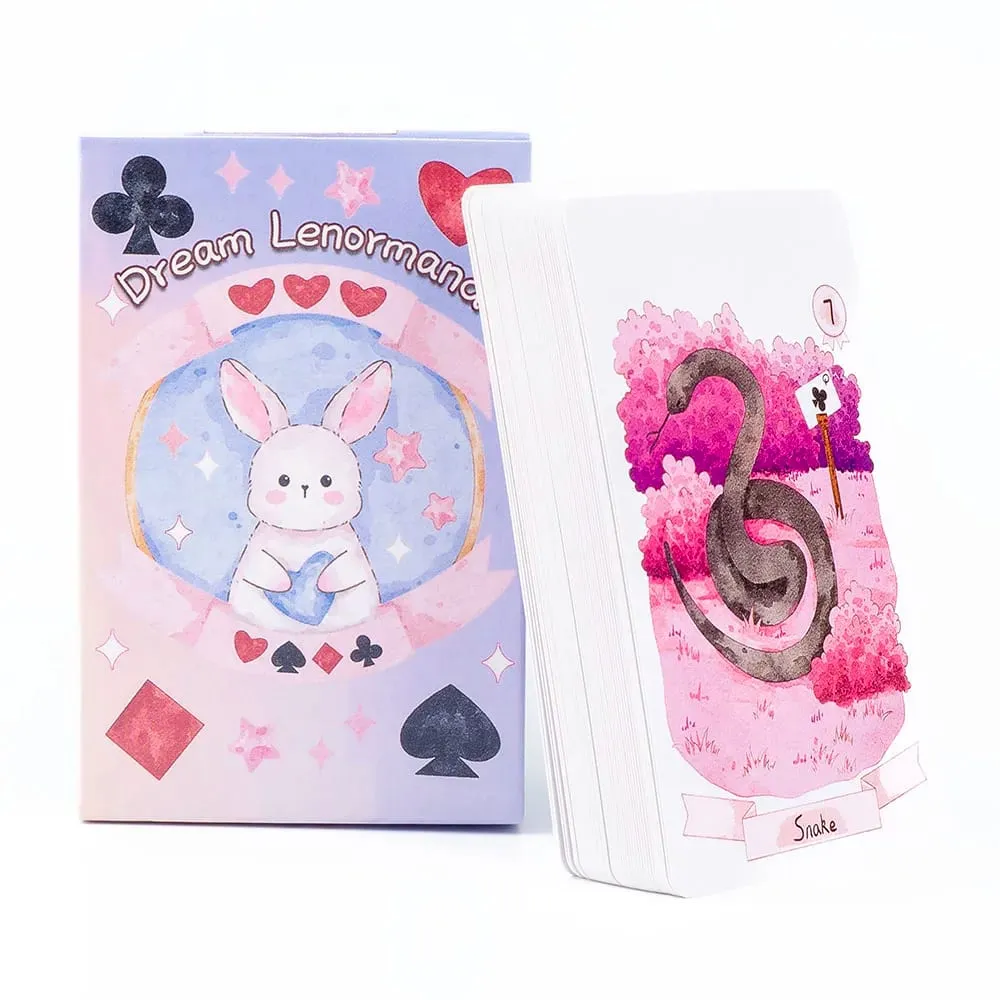 Rana 42Pcs Psychic Dream Lenormand Tarot Deck Wizard Oracle Cards Prophecy Deck 8.9*5.7cm for Divination And Oracle Reading