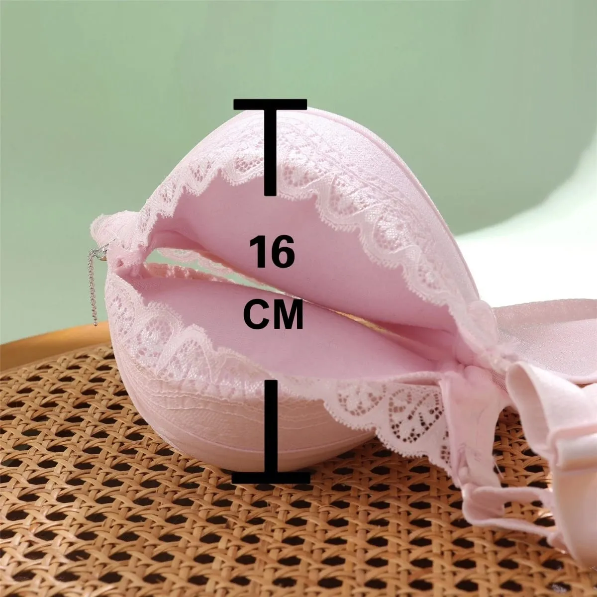 Ultra-Thick 8cm Push up Bra Lace Gathered Wireless Full Coverage Lingerie Side Support for A/B Cup Women