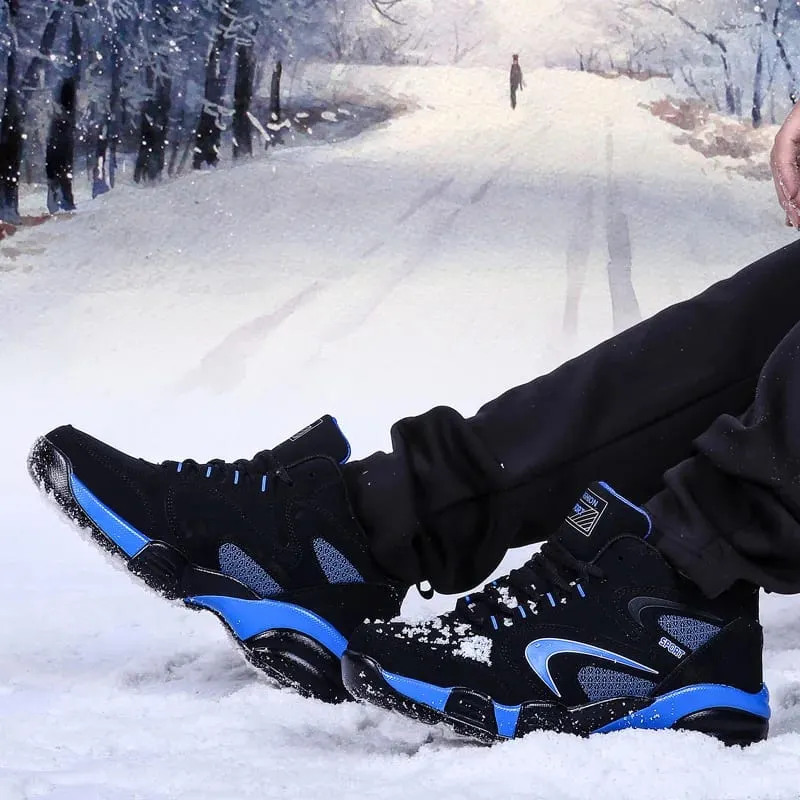 Men's Snow Boots Winter Warm Couple Casual Sneakers Fashion Leather Outdoor Sport Running Tenis Men Non-slip Big Size 48 Trainer