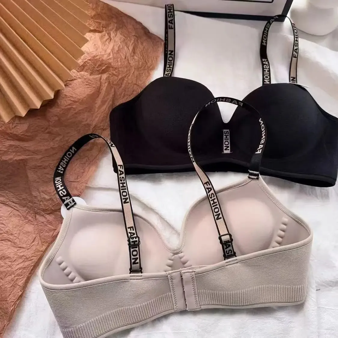 Thickened 5CM Seamless Push-Up Bra - Small Breast Gathering Anti-Sagging Soft Flat Chest Special Lingerie No Steel Ring — image 3