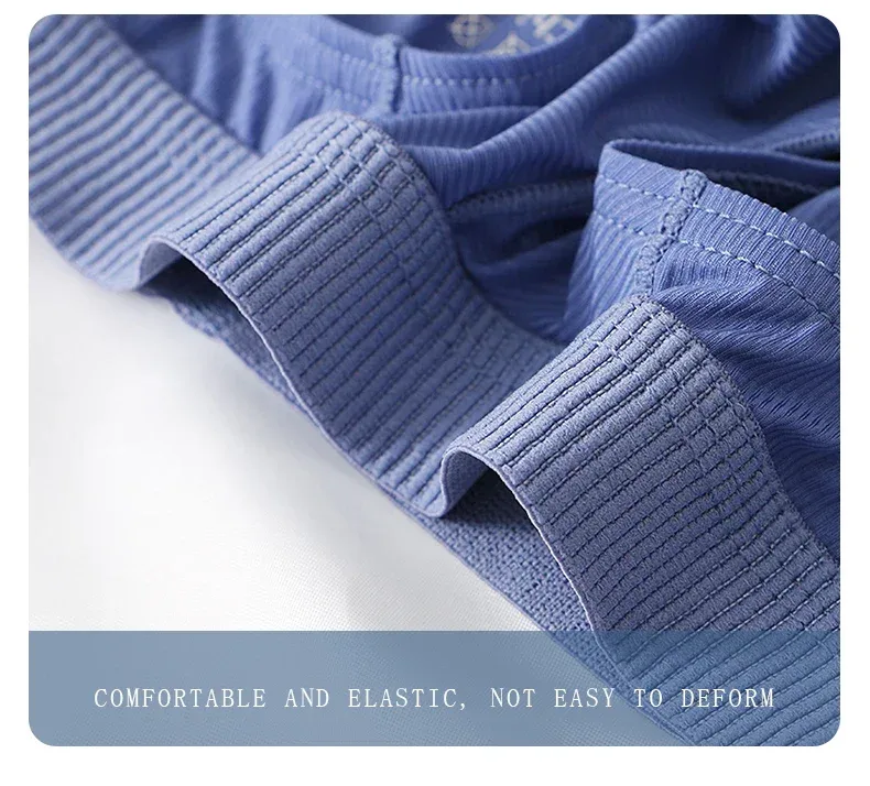 Slips d'été en soie glacée pour hommes, transparents, sans couture, à séchage rapide, culottes respirantes, sous-vêtements Ultra-fins