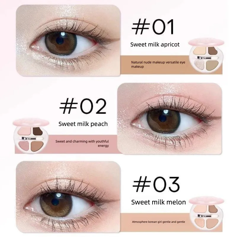 Luo Xiaoman Four-Color Palette Practical Daily Highlight Eyeliner Pen Brightening Korean Style Atmosphere Eye Makeup Eyeshadow