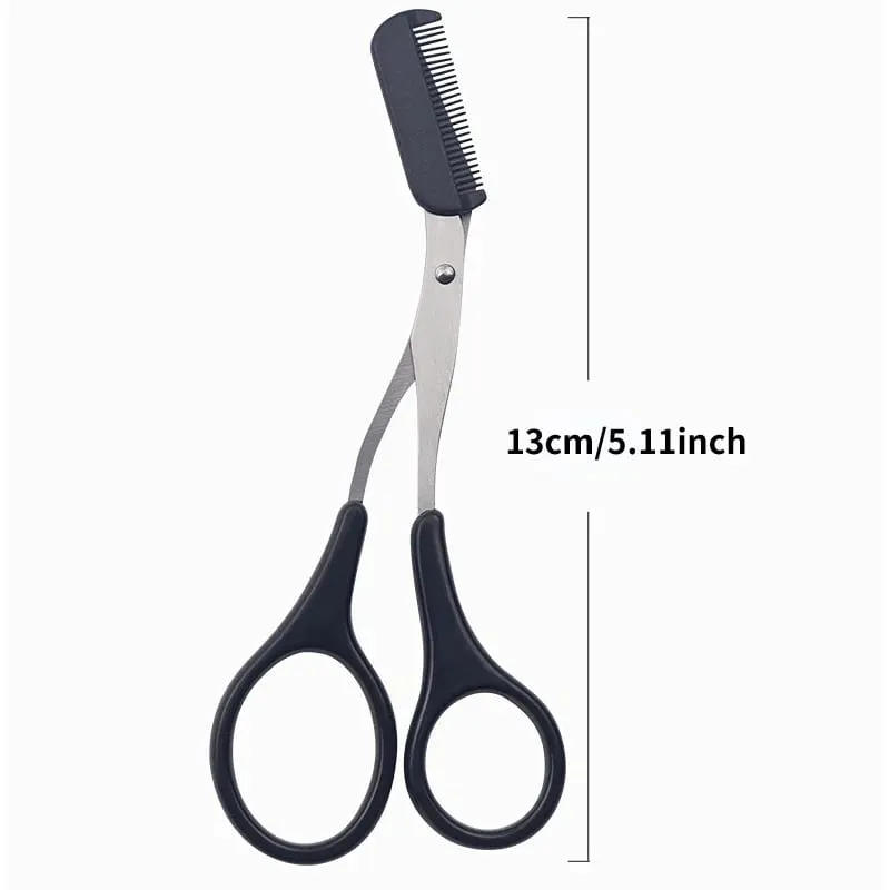 3pcs Eyebrow Trimming Tools Stainless Steel Eyebrow Tweezer Scissors with Comb Razor Makeup Tools Face Care