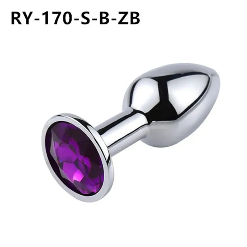 1Pcs Crystal Anus Metal anal plug Jewelry base novice player to senior player 5 size SM Butt g-point massage BDSM sex toys