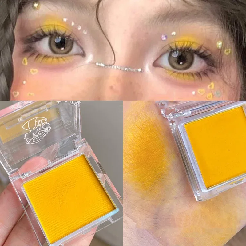 Green Mango Yellow Eyeshadow Matte High Pigment Eyeshadow Makeup Palette Soft Brightening Face Matte Velvet Eye Shadow Powder