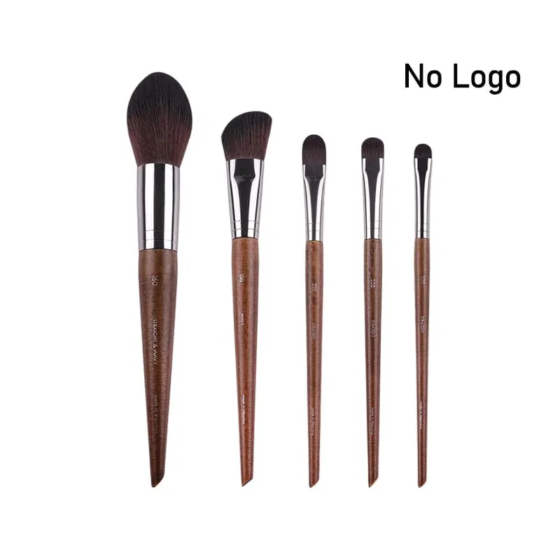 Naturligt træ Øjenmakeup børster hele sæt Pro Crease Øjenskygge Make-up kit smudge highlighter øjenbryn Læbevippebørste praktisk