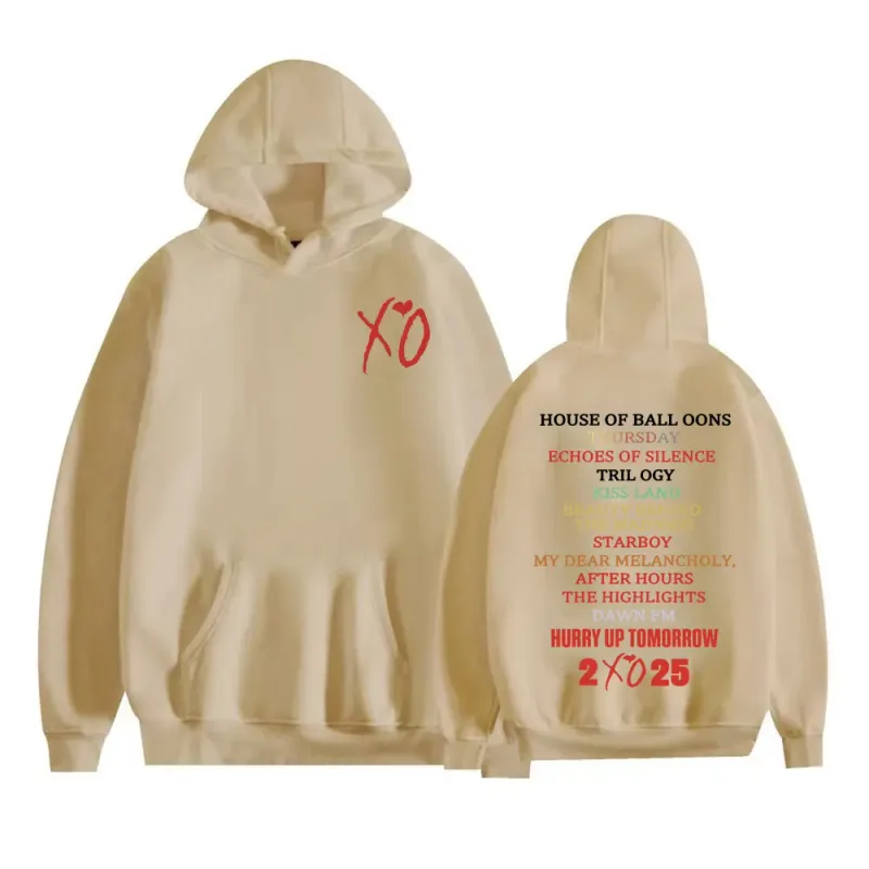 The Weeknd After Hours Album 2025 Print Hoodies Men's Clothing Fashion Hip Hop Street Sweatshirt Fleece Comfort Oversized Hooded