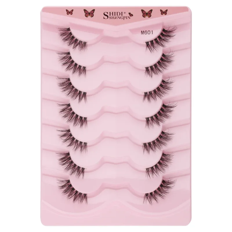 Poloviční řasy Přírodní načechrané umělé řasy Cat Eye Lash 3D Umělé norkové řasy Soft Winged Eyelash Extension Makeup Tool
