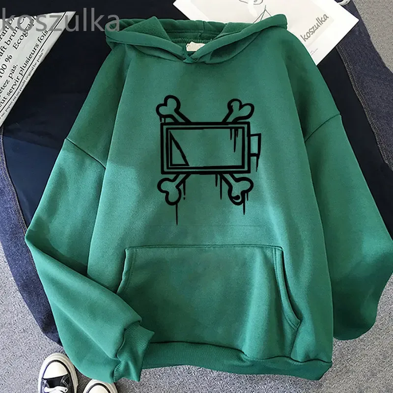 Cool Game Murder Cosplay Hoodie Drones Uzi Doorman Costume Unisex Bone Print Sweatshirt Casual Long Sleeve Hoodies Clothes