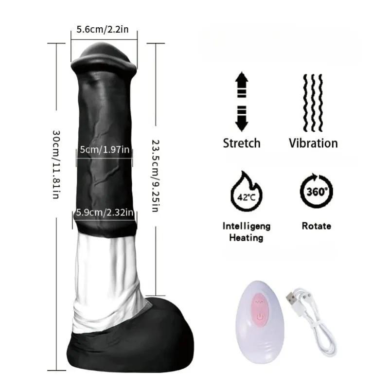 Thrusting Horse G-spot Dildo Vibrator 11.8" Monster Big Dildo Vibrations App Remote Control Suction Cup Adult Sex Toy for Women