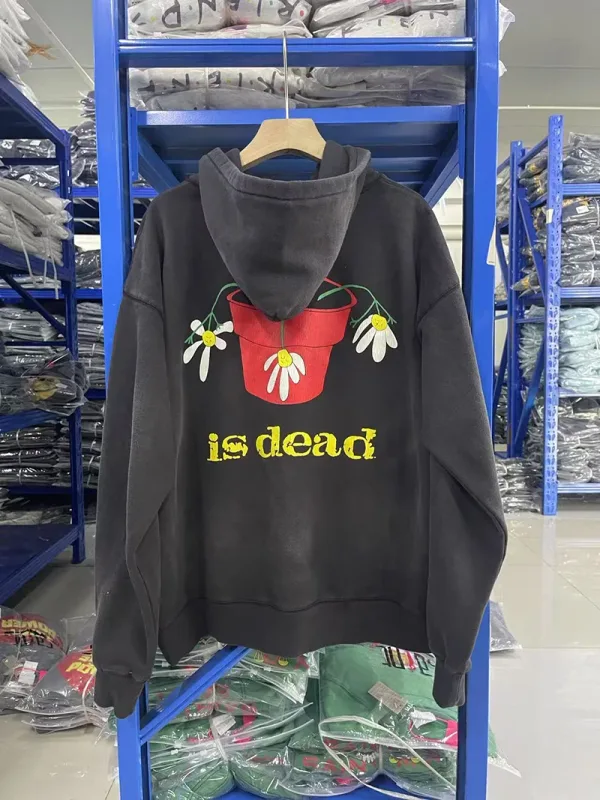 25FW Washed Grey SAINT Hoodies Men Woman Oversize Streetwear Damaged Hooded Pullovers Graphic Print Sweatshirts