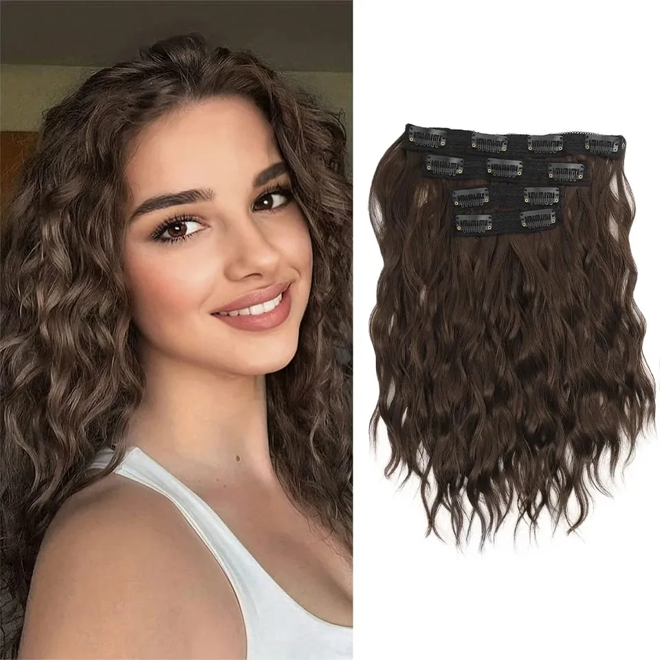 12 inch Four Piece Water Ripple Short Roll Clip Hair Extensions Suitable For Women's Daily Gatherings Gestivals And Celebrations — image 20