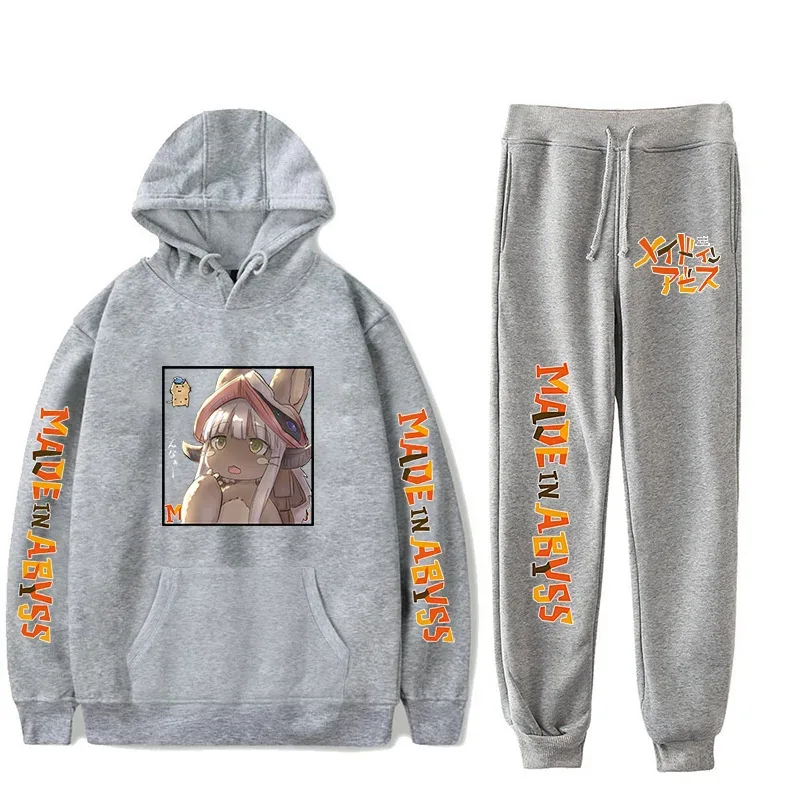 Harajuku Comfortable Made in abyss Print Sweatshirt Sweatpants Suit Men/Women Hoodies+ Trousers Suit Cute 2 Piece Set Clothes — image 46