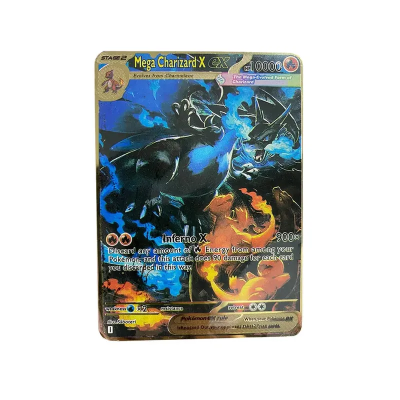 Pokemon Card Vmax Metal Pokémon Letters Pikachu Gx Mewtwo Charizard Vstar Anime Games Toys Golden Iron Playing Cards Kids Gifts — image 23
