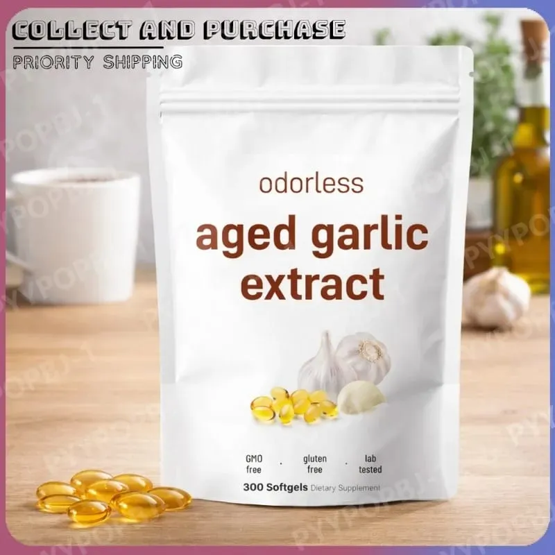 Kapsle česnekového oleje bez zápachu Extrakt z česneku zrajícího 2 roky Přírodní bylinné doplňky Wirh Grown Allium Sativum Bulb 300 měkkých gelů