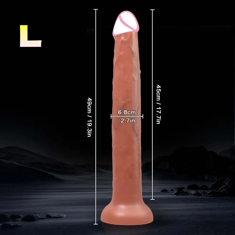 3 Sizes Realistic Super Long Dildo Penis with Suction Cup Soft Masturbator Huge Skin Feel Anal Dick Sex Toy for Men Women Adults