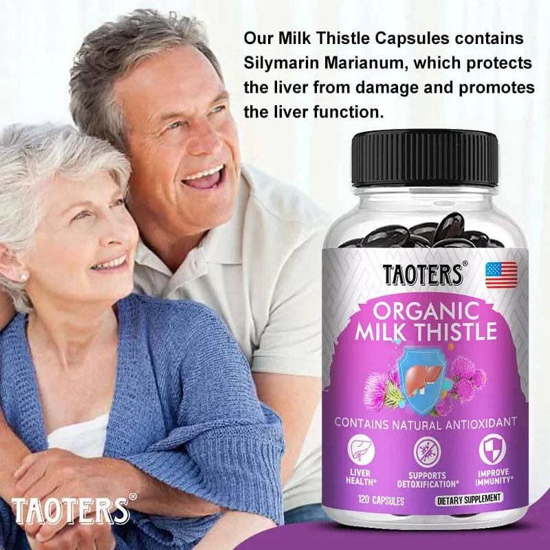 6X Organic Milk Thistle Extract Capsules Help Liver Detox & Cleanse Liver Antioxidant Detox Overall Health