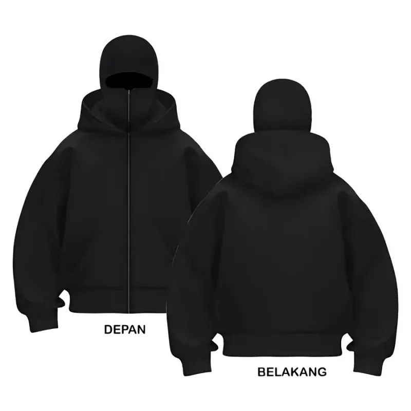 New Autumn Winter Unisex zip up hoodies Ninja jacket Men's Women's Balaclava Hooded Mask Design cold culture sweatshirt