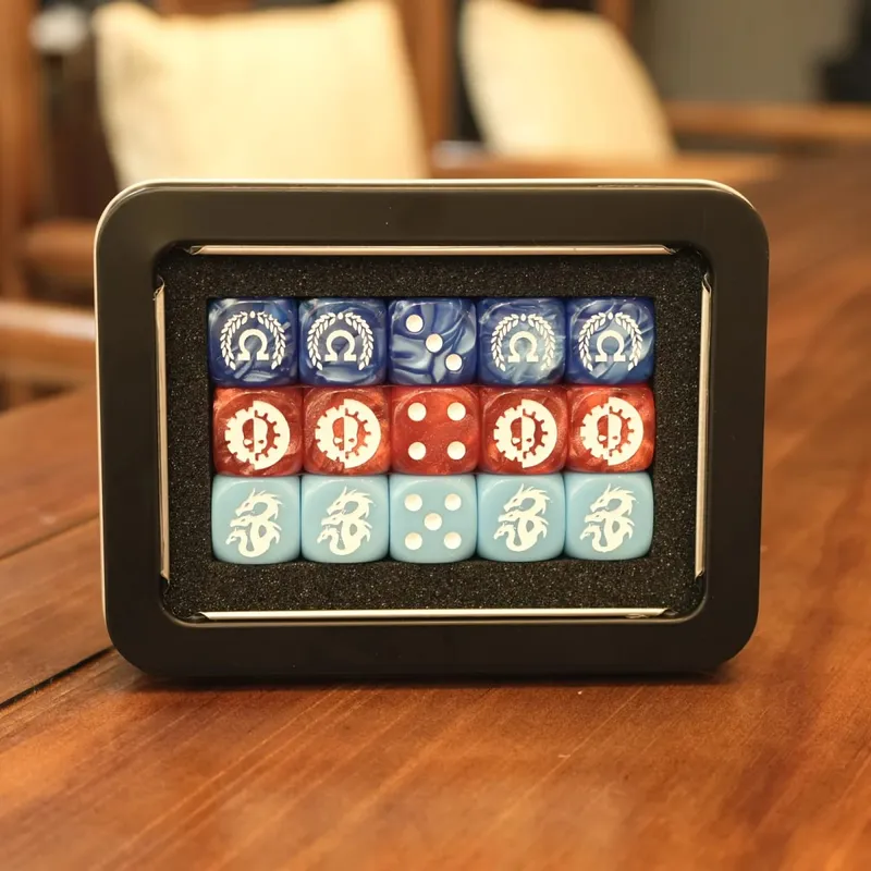 15PCS 16mm/0.63inch D6 Wargaming Dice Set for Tabletop Miniatures Game Damage Tracking Army Faction Themed Dice Tokens