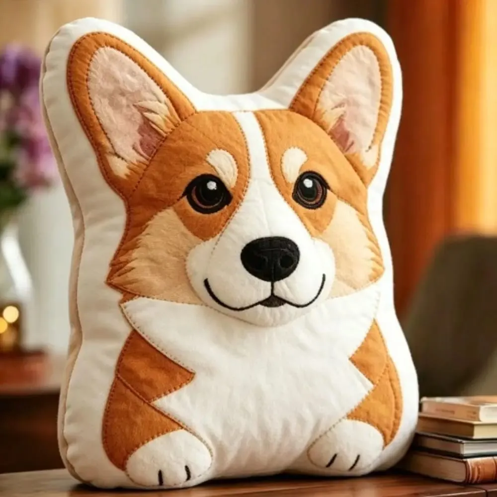 Dog Shaped Pillow Animal Throw Pillow Decorative Animal Pillow Soft Fabric Shiba Dog Cushion PP Cotton Filling