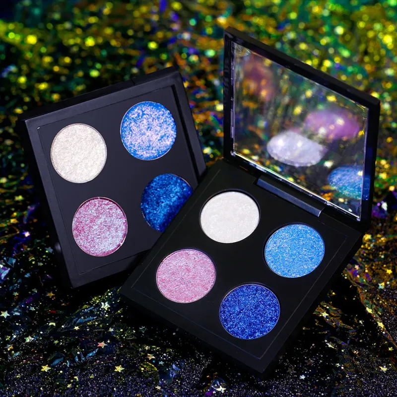 4 Colors Vegan Chameleon Eyeshadow Palette Private Label Makeup Wholesale Custom Logo Color Shift Eye Shadow