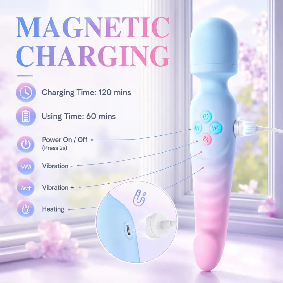 AV Vibrator for Women Powerful G Spot Dildos Magic Wand Clitoris Stimulator 3 IN 1Vagina Massager Adults Sex Toys for Woman