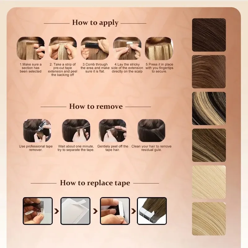 100% Real Human Natural Hair Tape in Human Hair Extensions Vietnamese Hair Straight Strong Adhesive Skin Weft For Women