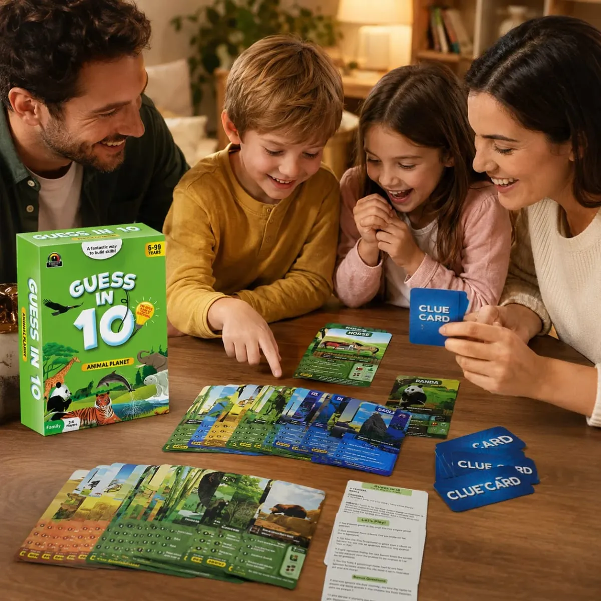 Guess in 10 Animal Planet Card Game Kids Animal Trivia Clue Educational Family Travel Brain Teaser English Version