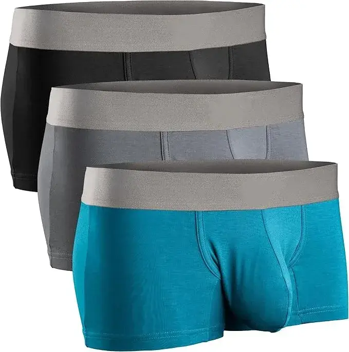 Cueca boxer masculina premium, cueca grande com bolsa extra grande, aumento de protuberância, respirável, leve, boxers masculinos