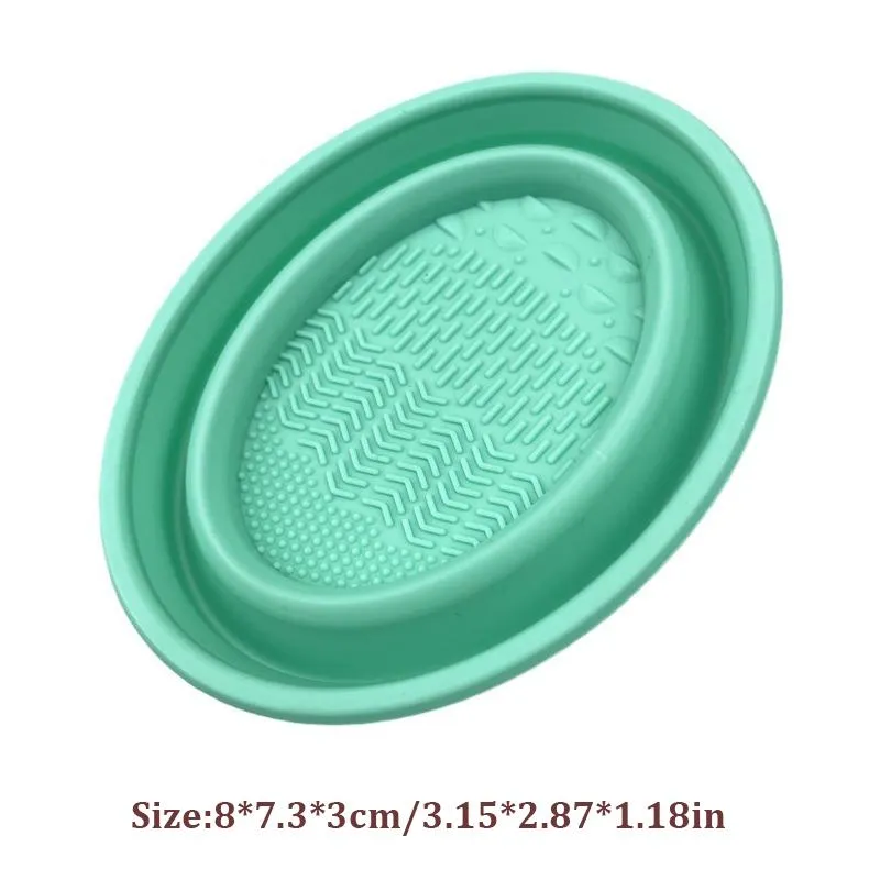 Wash Clean Mat Beauty Tools Scrubber Box Soft Silicone Makeup Brush Cleaner Folding Powder Puff Cleaning Bowl Eyeshadow Brushes