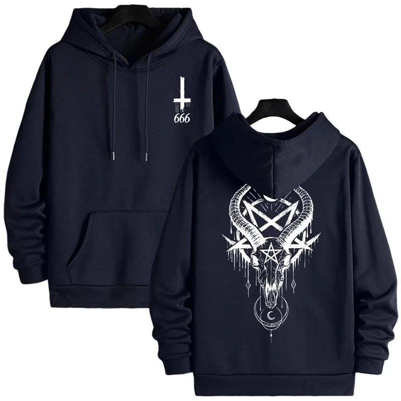 Autumn Winter Male Top Casual Pullover 666 & Inverted Cross Men's Gothic Hoodies Demonic Horror Face Print Sweatshirt Streetwear — image 8