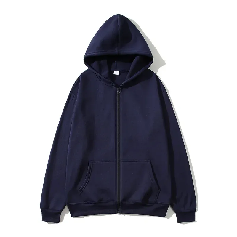 Men/Women Zipper Cardigan Hoodies Pure Color Casual Jacket Coats Fleece Spring Autumn Sweatshirts Sports Streetwear Men tops