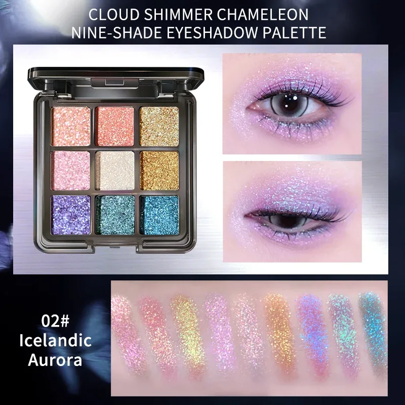 Yunyi Chameleon Nine Color Eye Shadow Disc Polarized Flasher Pearlescent Eye Shadow Multi Color Colorful Makeup