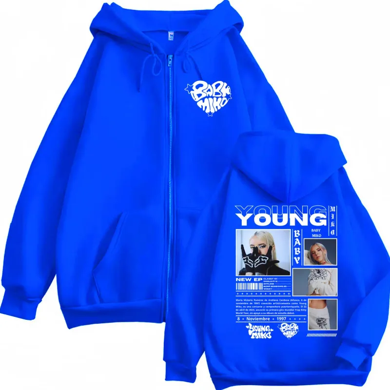 Rapper Young Miko Graphic Zipper Hoodie Men's Women Clothing Hip Hop Aesthetic Zip Up Pullovers Fashion Casual Loose Sweatshirts — image 5
