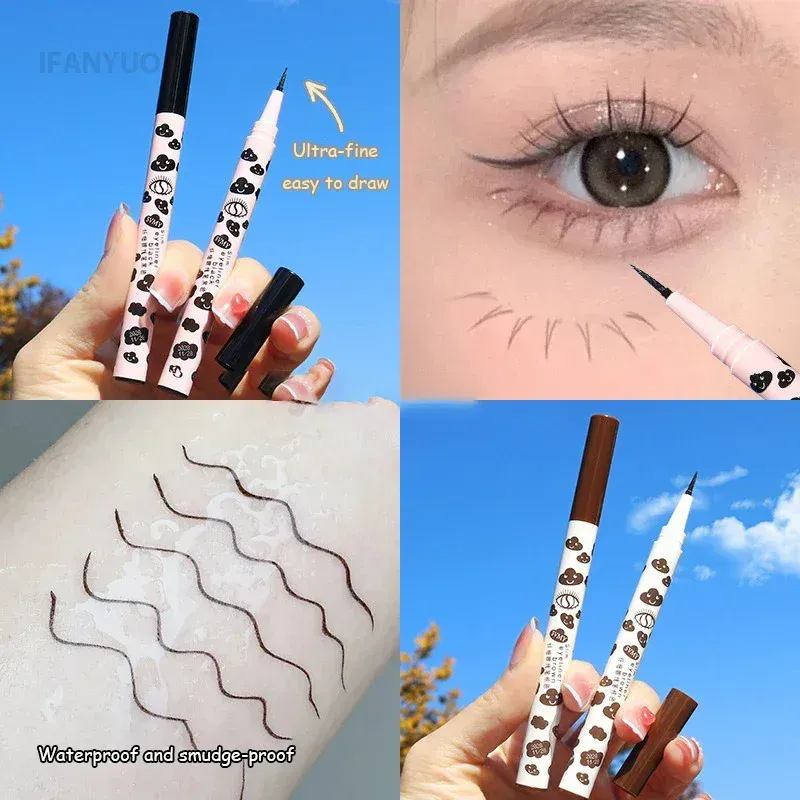 Stylo Eyeliner liquide mat naturel Ultra-fin, imperméable, séchage rapide, pour cils inférieurs, vers à soie, outil de maquillage pour les yeux lisses à haute teneur en pigments