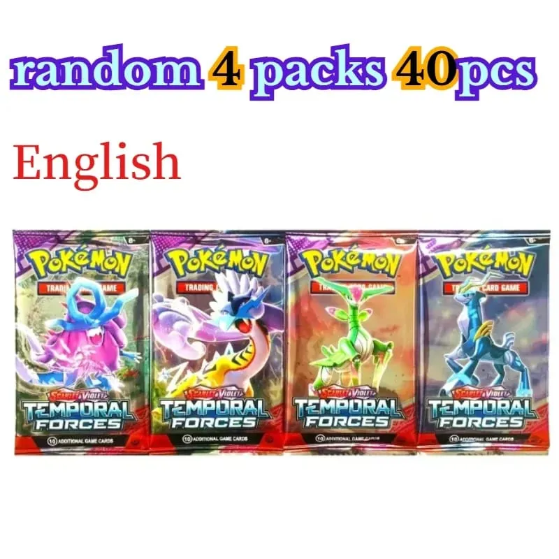 楽しい 40 ピースポケモンカードパック 4 セット日月バイオレット 151 英語トレーディングカードグッズおもちゃハロウィンギフトファンタジー SF