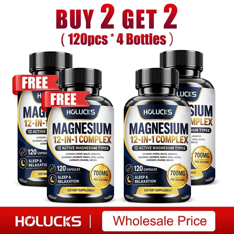 Magnesium Complex 700mg 12 in 1 Supplement Support Heart & Bone Health Aid Relaxation Improve Muscle Strength Boost Immune