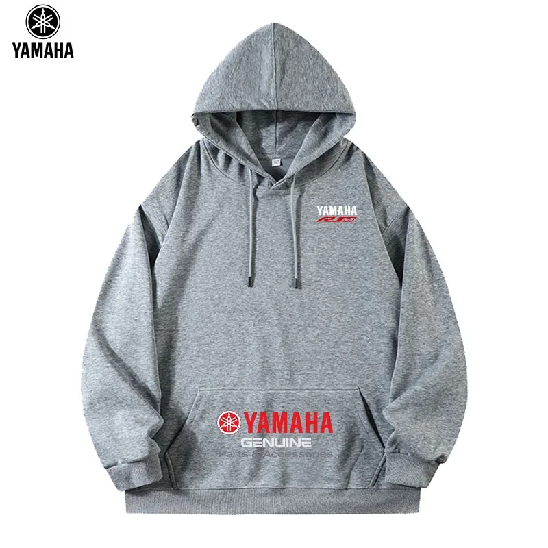 2026 Yamaha brand men's solid-color long-sleeved hooded sweatshirt, with a loose and comfortable fit, in various colors