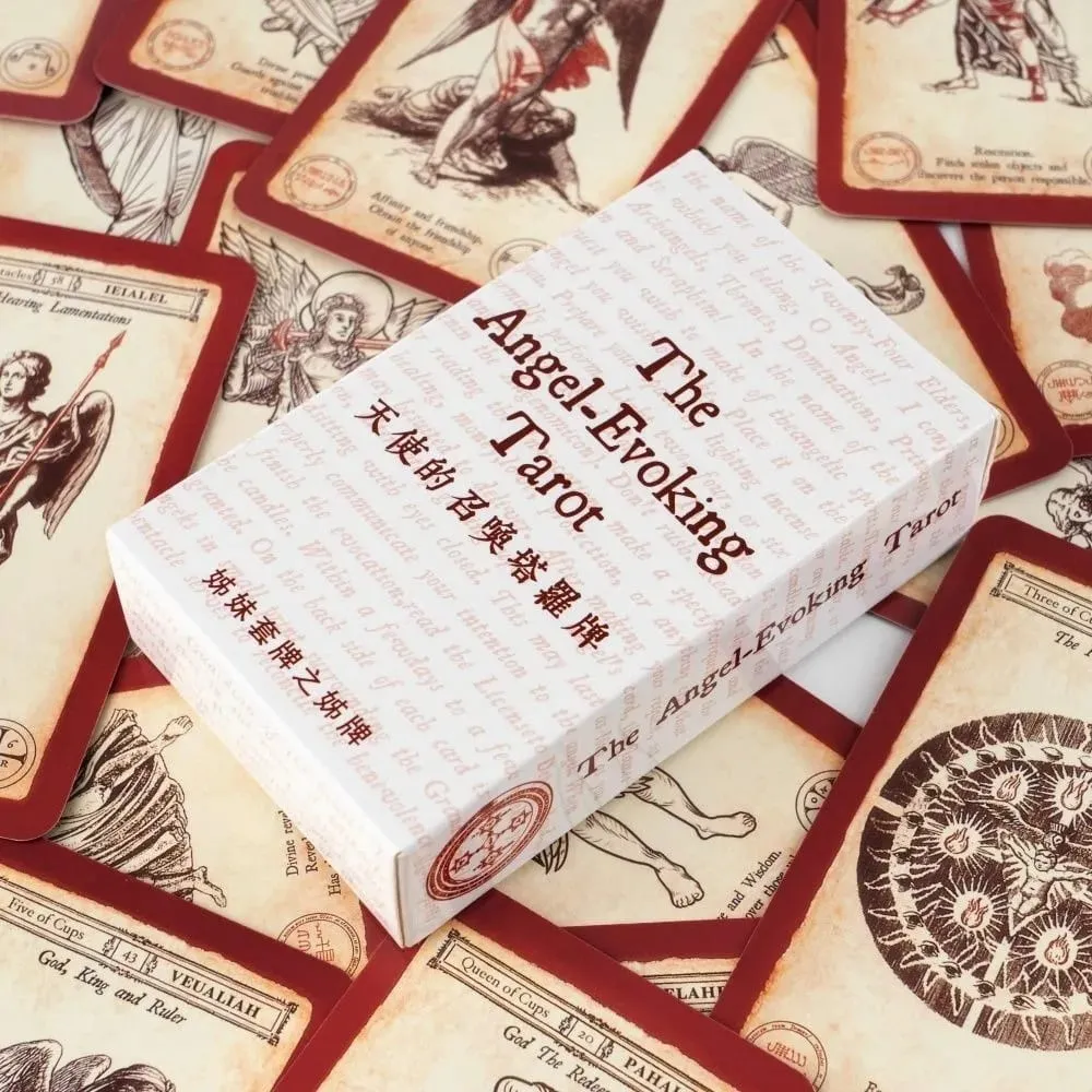 72 Kabbalistic Angels Oracle Angel-Evoking Tarot Deck - 78 Divine Guidance Cards with Angelic Sigils & Names 10.3*6cm