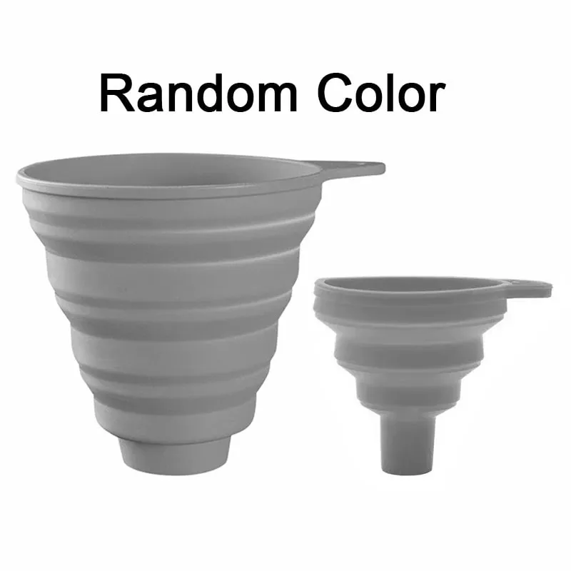 Silicone Funnel Gel Foldable Collapsible Fill Hopper S/L para sa Kitchen Jar Bottle Feeder Wine Auto Engine Oil Petrol Transfer — image 11